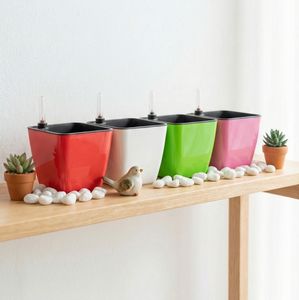 Maceta Cuadrada de Plástico de Alta Calidad con Sistema de Autorriego y Depósito para Orquídeas, Flores, Balcón, Jardín y Oficina - Product Image 2