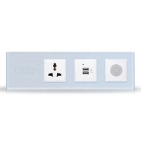 Prise murale tactile universelle Smartdust EU, nouveau type, en verre trempé, prise Schuko Europe, 1 gang, 1 voie