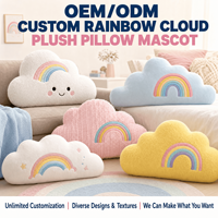 Coussin en peluche personnalisé Nuage arc-en-ciel, Animal en peluche, Jouet doux, Mascotte, OEM ODM, Décoration intérieure, Cadeau, Fabricant, Vente en gros, Usine, Personnalisation