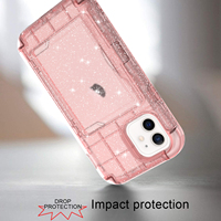 Casing iPhone 15, Dompet dengan Slot Kartu Kredit, Penyangga, Bumper TPU untuk Samsung S8 S9 S10 Plus S10 Lite S21 Ultra
