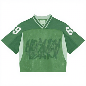 เสื้อยืดคอกลมผ้าเจอร์ซีย์ตาข่ายระบายอากาศได้ดี ย้อมสี 100% ผ้าฝ้าย สำหรับผู้หญิงไซส์ใหญ่ หมายเลข 24 สีเขียวทอง สไตล์ลำลอง - Product Image 4