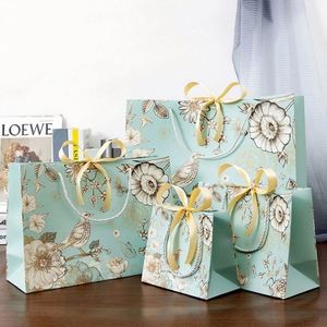 Custom Personalized Print Logo <b>Sliding</b> Jewelry Box Folding Shopping Paper Gift Bags with Rope Handles - Product Image 1