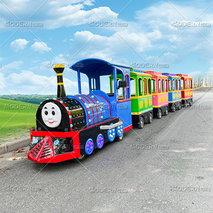 รถไฟเด็กเล่นพร้อมตู้โดยสารเหล็กสีสันสดใส 4 ตู้ มอเตอร์ 5 กิโลวัตต์ สำหรับความสนุกสนานและความผจญภัยในครอบครัว ที่สวนสนุกเชิงพาณิชย์ - Product Image 2