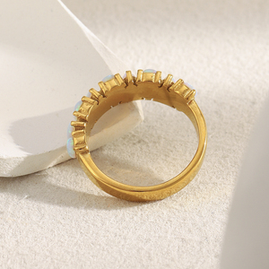 Dreamidea mạ Vàng Vòng thép không gỉ với Giọt Nước Mắt <span class=keywords><strong>opals</strong></span> trang sức đá quý thanh lịch - Product Image 4