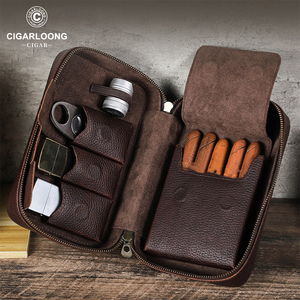 Humidor Portátil de Viaje CIGARLOONG, Nuevo Diseño Retro en Cuero, con Cierre, Multifuncional, para 5 Cigarros - Product Image 3
