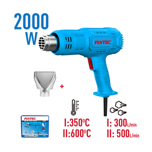FIXTEC Pistola de Aire Caliente Industrial Portátil de 2000W para Termoencogimiento, Soldadura y Sellado de Plástico FHG2000A Ele - Product Image 4