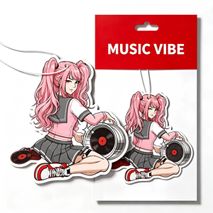 Désodorisant de voiture en papier personnalisé OEM/ODM avec logo de dessin animé, parfum naturel, design tendance, décoration portable pour - Product Image 6