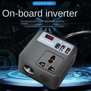 Pengisi daya Inverter daya 12V 100W, konverter DC ke 220 Volt dengan pengisi daya mobil USB dan PD menampilkan Port tipe-c dan 2 X Port USB - Product Image 3