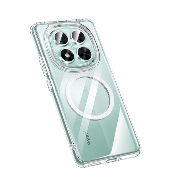 2024 New Shockproof Magnet Clear Transparent Matte Soft TPU Hard Phone Case for Xiaomi Redmi Note 14 Pro 15 Pro