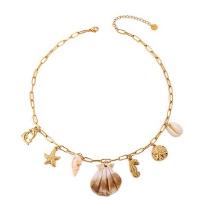Collar ODM para Mujer, Estilo Veraniego, con Colgante en Capas, Piedra Natural, Concha, Perla, Estilo Boho, Joyería de Moda - Product Image 5