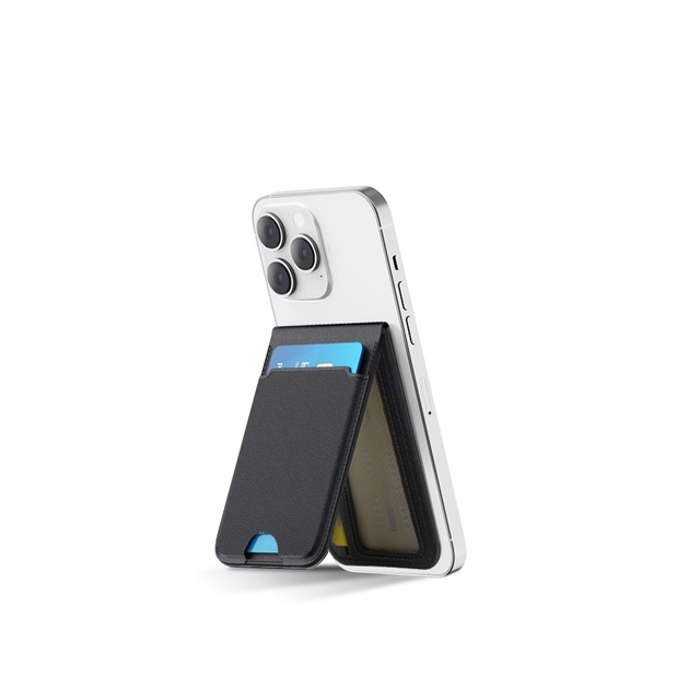 Strong Magnetic Pu Leather Id Card Holder Slim Custom logo Mobile Phone Wallet Stand