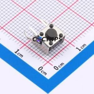 TC-6615-5.0 Tactile Switch Bent Lead Through Hole,6x6mm Switch Single Pole Single Throw Round Button 2.6N Right Angle Insert - Product Image 1