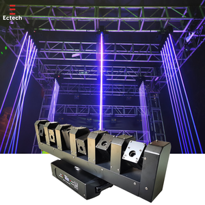 Equipo Profesional para Discotecas, Cabeza Móvil Giratoria de 6 Ojos con Haz Amplio, Barra de Luces DMX512 RGBW de 12W con Funcionamiento Automático para Iluminación de Escenarios - Product Image 1