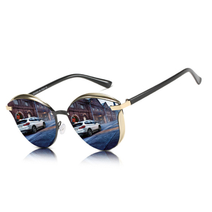 Stilvolle polarisierte Cat-Eye-Sonnenbrille für Damen, Sonnenbrille für Herren, bequemer Metallrahmen, verspiegelte Sonnenbrille zum Fahren, UV400 - Product Image 3
