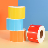 Rollo de etiquetas térmicas directas de 2,25x1,25 pulgadas de alta calidad personalizado, pegatina de código de barras en blanco de Color, uso de papelería gratuito permanente