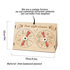 Rueda giratoria de noche con fecha grabada personalizada, planificador único para parejas, tablero de ideas de fecha de madera, actividad divertida de aniversario romántico - Product Image 4