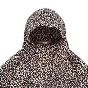 Özelleştirilebilir kazak All-Over <span class=keywords><strong>3D</strong></span> çita leopar baskı 500 Gsm kalın 100 yüzde boy Unisex Hoodie ile çekin kaput - Product Image 3