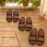 Sandales de sport pour hommes de style arabe, avec plateforme, dessus en cuir, semelle extérieure en PU antidérapante, confortables, utilisables en toutes saisons