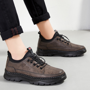 Lightweight Breathable Mesh Cloth Men's Casual Sneakers Comfortable Soft Shock Elevator Lazy Shoes Platform Lace-up - Product Image 5