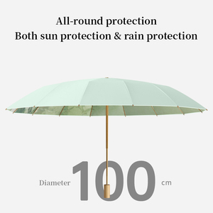 <span class=keywords><strong>Parapluie</strong></span> coupe-vent et pare-soleil <span class=keywords><strong>de</strong></span> voyage en plein air pour femmes avec poignée en bois nouveau style <span class=keywords><strong>de</strong></span> conception pliante Floral - Product Image 5