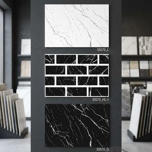 Carreaux de parquet en bois poli miroir brillant 300x450mm Beige Marron Jaune Gris Carreaux de sol en porcelaine effet bois - Product Image 6