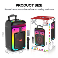 Altavoz Portátil con Bluetooth de 12 Pulgadas, Modelo Personalizado, 80W, para Fiestas al Aire Libre, Karaoke, con Ruedas y Asa, Micrófono Inalámbrico