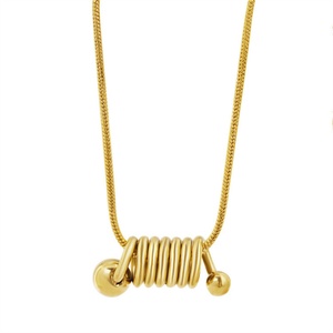 Collar de Cadena de Serpiente con Colgante de Oro, Diseño de Círculo Trenzado, en Acero Inoxidable y Titanio Antideslustre, para Hombre - Product Image 1