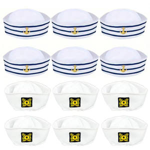 Chapeau <span class=keywords><strong>marin</strong></span> marine Yacht bleu capitaine chapeau avec chapeau de voile blanc pour accessoire de Costume adulte bébé femmes enfant - Product Image 1