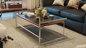 Table basse chinoise multifonctionnelle à cadre en acier inoxydable, peut être retournée à 290 degrés, nouveaux meubles de salon - Product Image 2