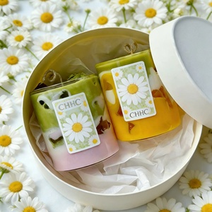 Vela de Cera de Gelatina con Aroma Floral, Color Pastel, en Capas, con Etiqueta Floral <span class=keywords><strong>CHHC</strong></span> para Decoración de Primavera - Product Image 4