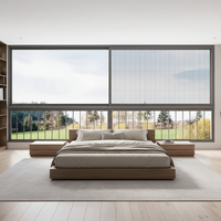 Ventana Corredera de Vidrio con Diseño Deslizante Resistente, Adecuada para Apartamentos, Vidrio Insonorizado