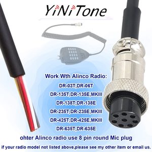 Mic haut-parleur portable 8 broches câble d'extension <span class=keywords><strong>Alinco</strong></span> EMS-57 EMS-53 DX-SR8T DR-620 Radio réparation bricolage accessoires - Product Image 6