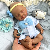 Poupée Reborn Mini de 12 pouces en silicone solide avec cils implantés, veines visibles, légère, nouveau-né, pour jeu interactif parent-enfant