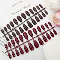Nouvel Arrivage – Bandes d'ongles pré-dessinées en ABS, couleur unie, vente en gros, forme amande, texture minimaliste