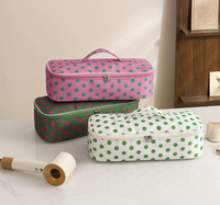 Tas Penyimpanan Pengering Rambut Polka Dot Tas Penyimpanan Pengering Rambut Portabel Kapasitas Besar untuk Alat Pengeriting Rambut