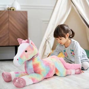 Vente en gros de grande qualité rose peluche grand animal jouet ensemble poney cheval pour amis enfants fête cadeaux d'anniversaire - Product Image 4