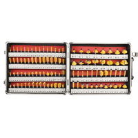 100 Uds. Herramientas de carpintería, juego de brocas para enrutador de madera de carburo de tungsteno, juego de brocas recortadoras de vástago de 1/4 pulgadas, cortador de fresado