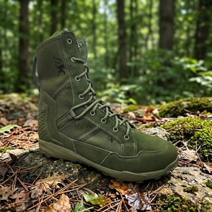 Bottes tactiques en daim vert DSF28 pour hommes, à lacets, respirantes, pour toutes les saisons, chaussures de randonnée à tige haute, fabriquées en Chine - Product Image 4