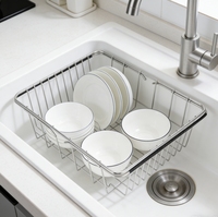 Égouttoir à vaisselle moderne en acier inoxydable de type sur pied pour cuisine