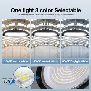 Éclairage d'entrepôt intérieur 150w 200w Grand lustre Garage Lampe à détecteur de mouvement ufo Smd2835 Lampe à LED à haut rendement pour atelier d'usine - Product Image 3