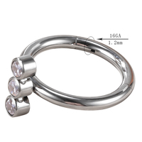 Anneau de nez en titane pour femmes, Piercing, bijoux de corps, 3 CZ, Blaze, Center, anneaux à charnière, vente en gros, ASTM F-136