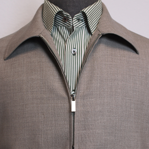 Giacca Harrington SuitSee in Lana e <span class=keywords><strong>Lino</strong></span> 260g, Stile Old Money, Casual Elegante da <span class=keywords><strong>Uomo</strong></span>, Leggera con Zip, Blouson su Misura - Product Image 5
