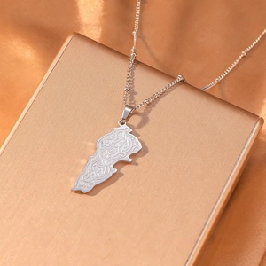Nouveau Collier Carte de Palestine 2026 Pendentif Carte <span class=keywords><strong>du</strong></span> <span class=keywords><strong>Liban</strong></span> en Acier Inoxydable Calligraphie Arabe Bijoux Islamiques Musulmans pour Hommes et Femmes - Product Image 4