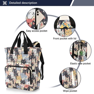 Mochila de Pañales para Bebé con Estampado de Gato de Dibujos Animados, Económica, para Viajes, Moderna y Grande - Product Image 2
