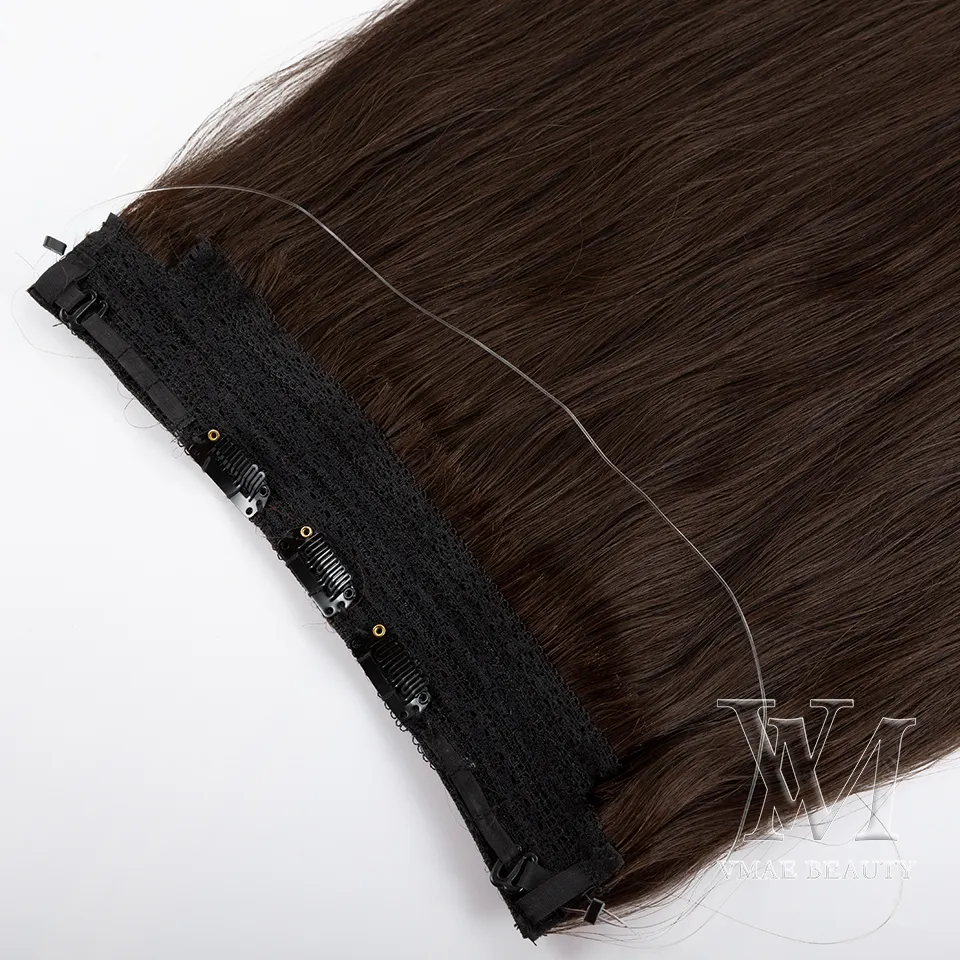 VMAE 100g Double Drawn Brazilian Remy Straight Cuticle Aligned Raw Virgin One Piece Halo Hair Extensions Human Hair