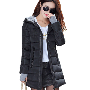 women winter hooded warm coat plus size candy color cotton padded jacket female long parka womens wadded