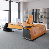 Scrivania Direzionale di Lusso in Stile Moderno e Semplice con Pannello in Melammina, Colore e Dimensioni Personalizzabili, Design Modulare