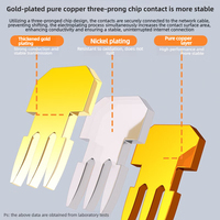 Six types de connecteurs en cristal non blindés plaqués or 50U câble réseau Gigabit RJ45 équipement à fibre optique à large bande utilisé