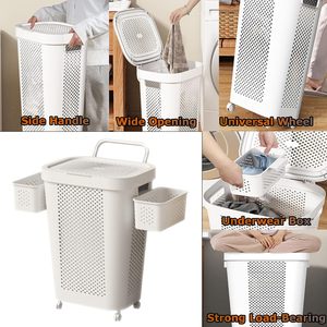 Panier à <span class=keywords><strong>linge</strong></span> sale en plastique grande capacité avec couvercle pour la maison, la salle <span class=keywords><strong>de</strong></span> <span class=keywords><strong>bain</strong></span> et la buanderie – Élégant panier à <span class=keywords><strong>linge</strong></span> sale pour le <span class=keywords><strong>bain</strong></span> - Product Image 6