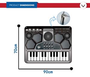 Strumento musicale giocattolo di alta qualità per tastiera per bambini a percussione set di tamburi per giochi musicali per bambini con tappetini per pianoforte ecologici - Product Image 5
